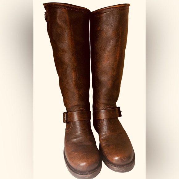 Frye boots Veronica tall slouch distressed brown 6.5 excellent soft leather - Picture 3 of 8